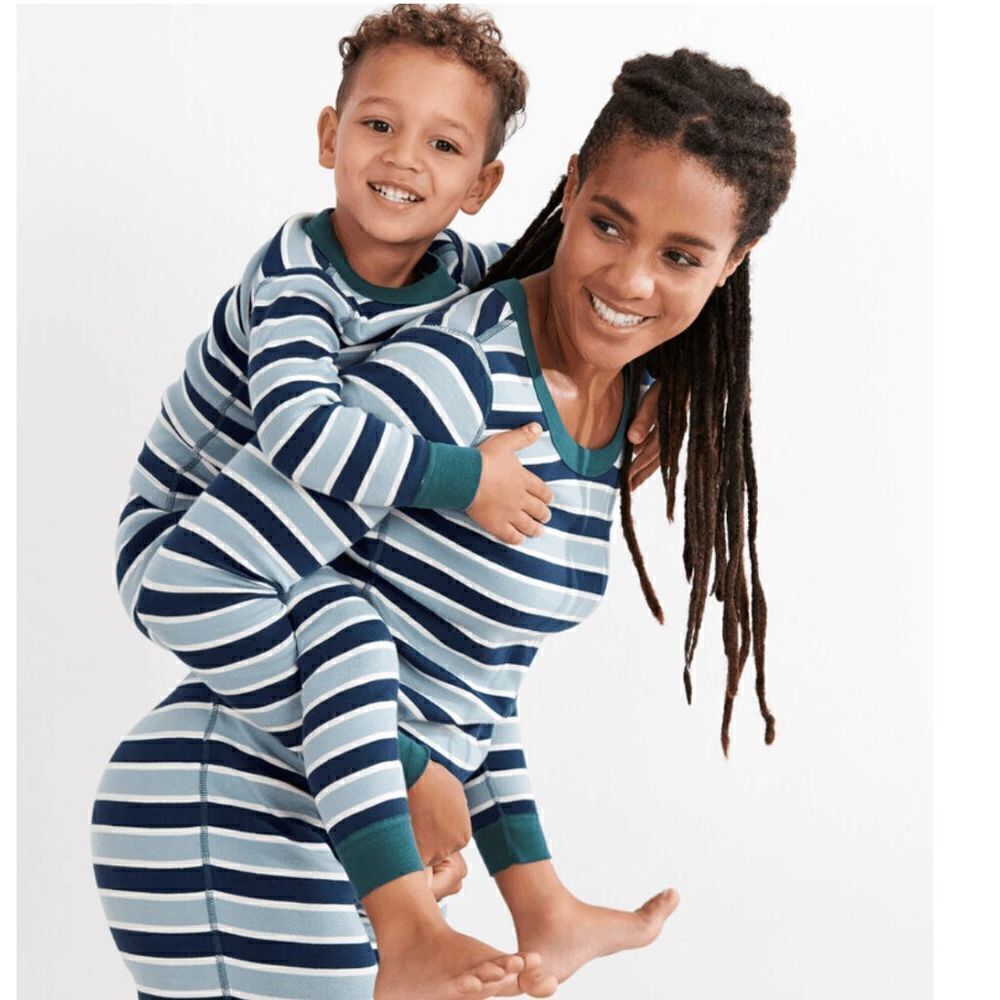 Hanna Anderson Adult‎ Stripe Long John Top In Organic Cotton S